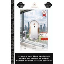 Floranova Premium Cam Silme Temizleme Robotu S10 3000PA Ev Aletleri Pencere Sildirme Uzaktan Kontrollü