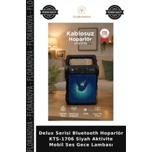 Floranova Delux Serisi Bluetooth Hoparlör KTS-1706 Siyah Aktivite Mobil Ses Gece Lambası
