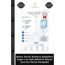 Floranova Delux Serisi Kamera Adaptörü Type-C To USB JH01515 Beyaz Çevirici Parça Kompakt