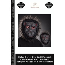 Floranova Delux Serisi Eva Goril Maskesi – Asabi Goril Parti Hediyesi Yetişkin Aksesuarı Sahne Kıyafeti