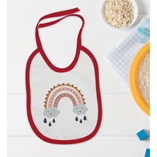 BK Gift Bk Kids Boho Tasarımlı Kırmızı Bebek Mama Önlüğü-1