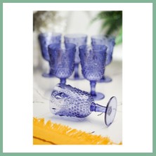 Bşk Virgo Akrilik Mavi 6'lı Kadeh & Su Meşrubat Kahve Yanı Bardağı 450 ml ( Cam Değildir ) BSK2026