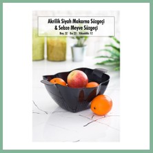 Bşk Virgo Akrilik Siyah Makarna Süzgeçi & Sebze Meyve Süzgeçi Siyah (32 * 23 Cm) BSK2026