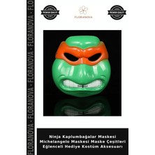 Floranova Ninja Kaplumbağalar Maskesi Michelangelo Maskesi Maske Çeşitleri Eğlenceli Hediye Kostüm Aksesuarı
