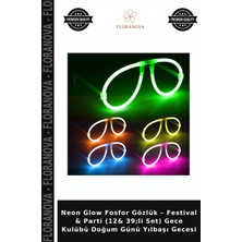 Floranova Neon Glow Fosfor Gözlük – Festival & Parti (12& 39;li Set) Gece Kulübü Doğum Günü Yılbaşı Gecesi