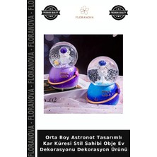Floranova Orta Boy Astronot Tasarımlı Kar Küresi Stil Sahibi Obje Ev Dekorasyonu Dekorasyon Ürünü