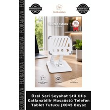 Floranova Özel Seri Seyahat Stil Ofis Katlanabilir Masaüstü Telefon Tablet Tutucu JX045 Beyaz