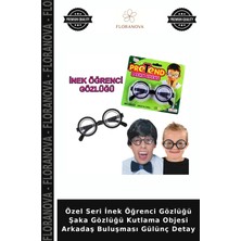 Floranova Özel Seri Inek Öğrenci Gözlüğü Şaka Gözlüğü Kutlama Objesi Arkadaş Buluşması Gülünç Detay