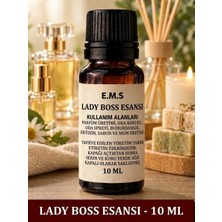 E.M.S Lady Boss Esansı Parfüm Esansı Oda Sprey Kokusu Buhurdanlık Difüzör Sabun ve Mum Esansı 10 Ml.