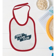 BK Gift Bk Kids Darlandum Tasarımlı Kırmızı Bebek Mama Önlüğü-1