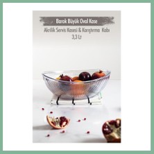 Bşk Virgo Akrilik Barok Şeffaf Büyük Oval Meyve & Salata Kasesi & Karıştırma Kabı / 3,3 Lt (Cam Değildir) BSK2026