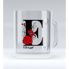 BK Gift Kişiye Özel Harf Cam Kupa Bardak-6