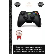Floranova Özel Seri Oyun Kolu Kablolu Xbox Tv Pc Uyumlu Xbox 360 Siyah Ekipman Eğlence Teknoloji
