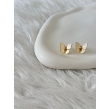 Revoia Minimal Kelebek Gold Küpe