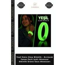 Floranova Yeşil Kalın Glow Bileklik – Kırılarak Yanan Parti Işıklı Aksesuar Etkinlik Ürünü Gece Aksesuarı