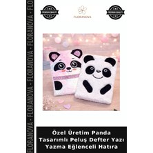 Floranova Özel Üretim Panda Tasarımlı Peluş Defter Yazı Yazma Eğlenceli Hatıra