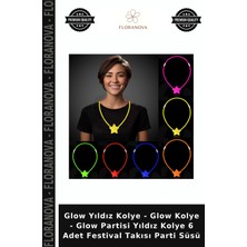 Floranova Glow Yıldız Kolye - Glow Kolye - Glow Partisi Yıldız Kolye 6 Adet Festival Takısı Parti Süsü