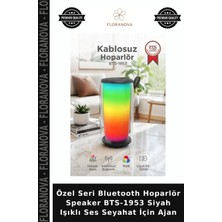 Floranova Özel Seri Bluetooth Hoparlör Speaker BTS-1953 Siyah Işıklı Ses Seyahat Için Ajan