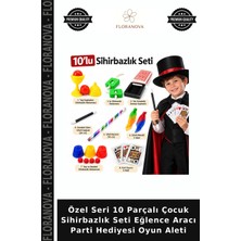 Floranova Özel Seri 10 Parçalı Çocuk Sihirbazlık Seti Eğlence Aracı Parti Hediyesi Oyun Aleti