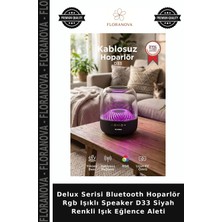 Floranova Delux Serisi Bluetooth Hoparlör Rgb Işıklı Speaker D33 Siyah Renkli Işık Eğlence Aleti