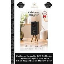 Floranova Kablosuz Hoparlör 24W 3000MAH Taşınabilir Ayaklı D67 Aktif Cihaz Bağlantı Aleti Modern Ürün