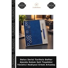 Floranova Delux Serisi Tarihsiz Defter Ajanda Kalem Seti Teşekkür Yönetici Hediyesi Erkek Arkadaş