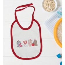 BK Gift Bk Kids Cute Tasarımlı Kırmızı Bebek Mama Önlüğü-2