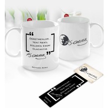 BK Gift Kişiye Özel Isimli Atatürk Temalı Kupa Bardak ve Ahşap Kitap Ayracı-20