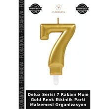 Floranova Delux Serisi 7 Rakam Mum Gold Renk Etkinlik Parti Malzemesi Organizasyon