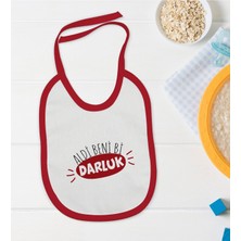 BK Gift Bk Kids Darluk Tasarımlı Kırmızı Bebek Mama Önlüğü-1
