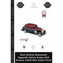 Floranova Özel Üretim Bluetooth Hoparlör Retro Araba D55 Kırmızı 2X5W Ofis Salon Parti