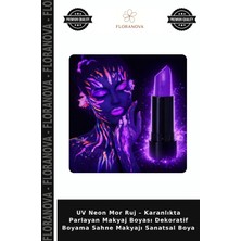 Floranova Uv Neon Mor Ruj – Karanlıkta Parlayan Makyaj Boyası Dekoratif Boyama Sahne Makyajı Sanatsal Boya