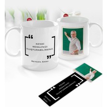 BK Gift Kişiye Özel Öğretmen Fotoğraflı Kupa Bardak ve Ahşap Kitap Ayracı