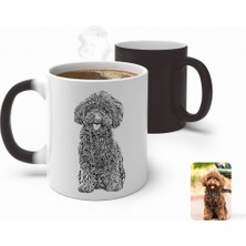 BK Gift Kişiye Özel Tam Boy Karakalem Köpek Karikatürlü Sihirli Kupa Bardak-1