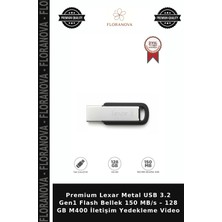 Floranova Premium Lexar Metal USB 3.2 Gen1 Flash Bellek 150 Mb/s – 128 GB M400 Iletişim Yedekleme Video