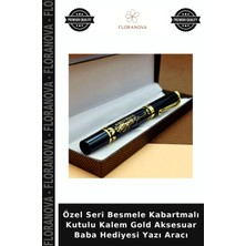 Floranova Özel Seri Besmele Kabartmalı Kutulu Kalem Gold Aksesuar Baba Hediyesi Yazı Aracı