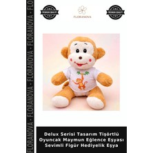 Floranova Delux Serisi Tasarım Tişörtlü Oyuncak Maymun Eğlence Eşyası Sevimli Figür Hediyelik Eşya