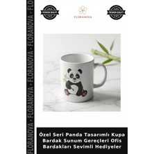 Floranova Özel Seri Panda Tasarımlı Kupa Bardak Sunum Gereçleri Ofis Bardakları Sevimli Hediyeler