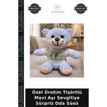Floranova Özel Üretim Tişörtlü Mavi Ayı Sevgiliye Sürpriz Oda Süsü
