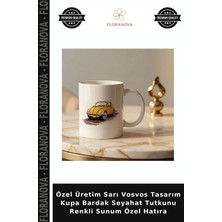 Floranova Özel Üretim Sarı Vosvos Tasarım Kupa Bardak Seyahat Tutkunu Renkli Sunum Özel Hatıra