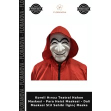 Floranova Koreli Hırsız Teatral Hahoe Maskesi - Para Heist Maskesi - Dali Maskesi Stil Sahibi Ilginç Maske