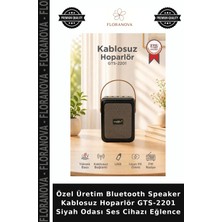 Floranova Özel Üretim Bluetooth Speaker Kablosuz Hoparlör GTS-2201 Siyah Odası Ses Cihazı Eğlence