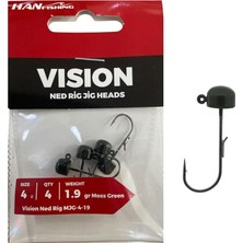 Han Fishing Hanfish Vision Ned Rig Jig Head Mjg 1.9gr No:4 Moss Green 4 Adet
