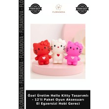 Floranova Özel Üretim Hello Kitty Tasarımlı - 12'li Paket Oyun Aksesuarı El Egzersizi Hobi Gereci