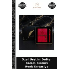 Floranova Özel Üretim Defter Kalem Kırmızı Renk Kırtasiye