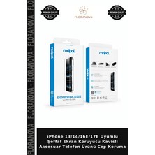 Floranova iPhone 13/14/16E/17E Uyumlu Şeffaf Ekran Koruyucu Kavisli Aksesuar Telefon Ürünü Cep Koruma
