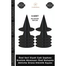 Floranova Özel Seri Siyah Cadı Şapkası Kostüm Aksesuarı Özel Buluşma Aktivite Ürünü Etkinlik Eşyası