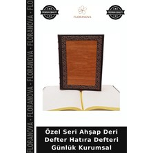 Floranova Özel Seri Ahşap Deri Defter Hatıra Defteri Günlük Kurumsal