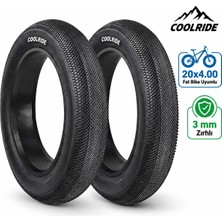 SkyWheel 20X4.0 3mm Zırhlı Fat Bike E-Bike Dış Lastik Seti (Ön ve Arka) - Asfalt Desen