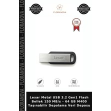 Floranova Lexar Metal USB 3.2 Gen1 Flash Bellek 150 Mb/s – 64 GB M400 Taşınabilir Depolama Veri Deposu